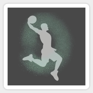 Basketball Player Dunking Sprayed Green Sticker